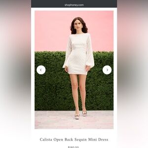 Calista Brand New white bell sleeve sequin dress from Honey